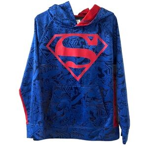Superman Hoodie Sweatshirt Size M (8) Boys Marvel Super Hero Blue Red